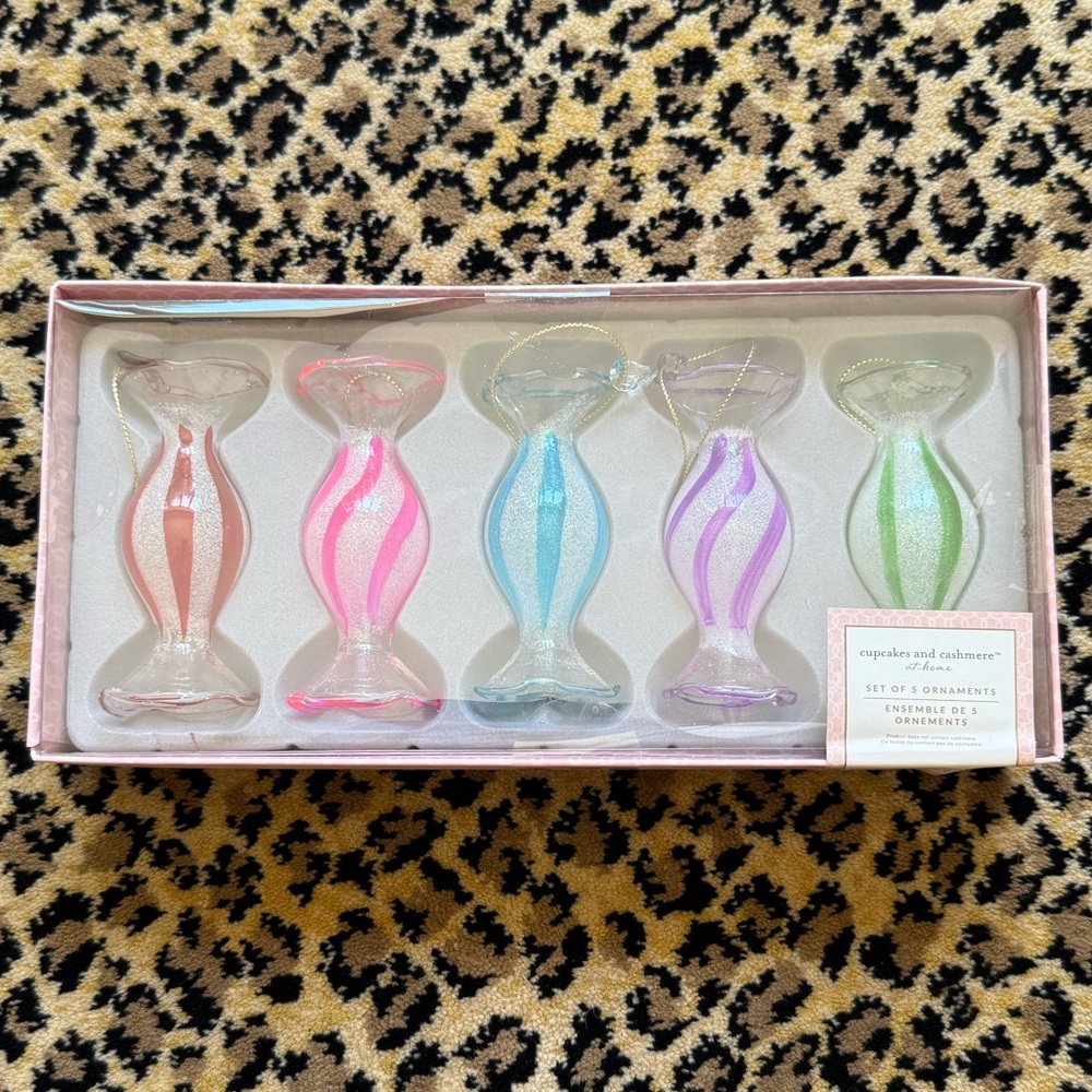 Glass candies ornaments - set of 5 (NIB)